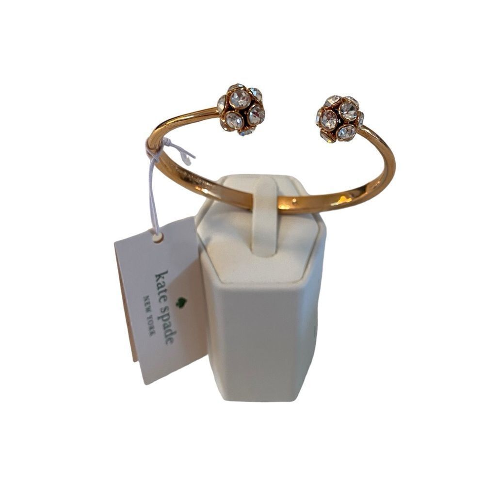 Kate Spade Time to Shine Rose Gold Toned Open Hinged Cuff Bracelet.